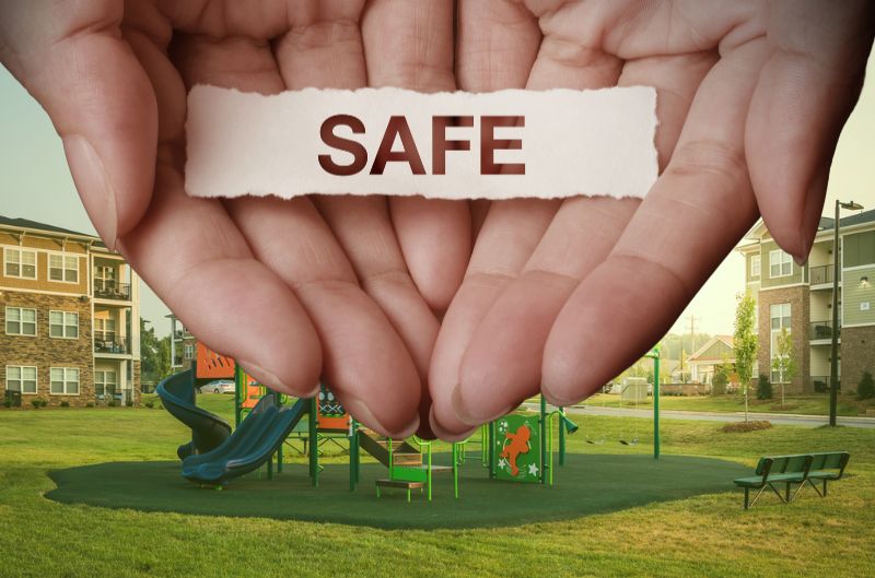 Written safe on hands on playground