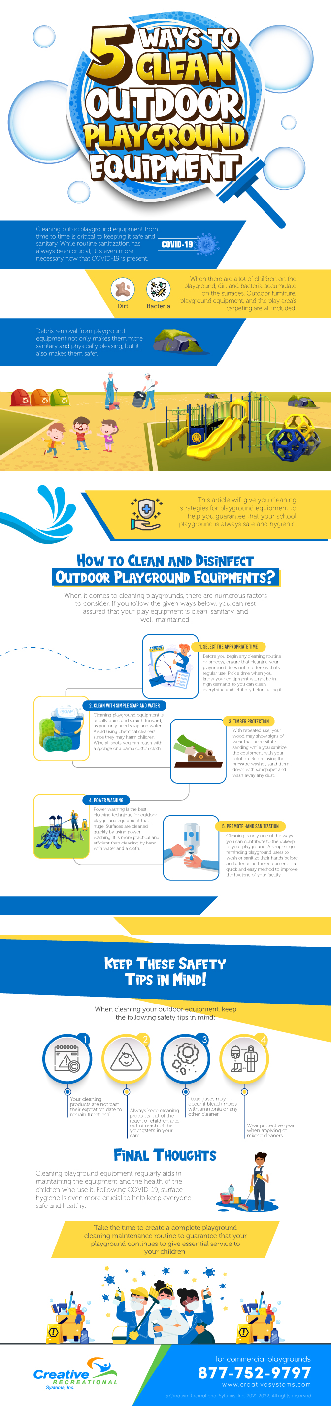 Explore ways to clean the outdoor playground equipment